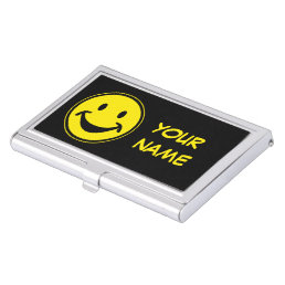 Funny yellow + your backg. &amp; ideas business card case