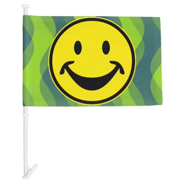 Funny yellow + your backg. & ideas car flag (Front)