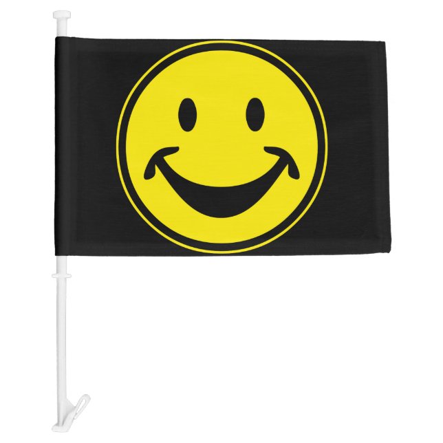 Funny yellow + your backg. & ideas car flag (Front)
