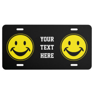 Funny yellow + your backg. & ideas license plate