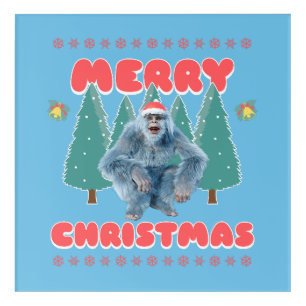 Funny Yeti - Merry Christmas Acrylic Print