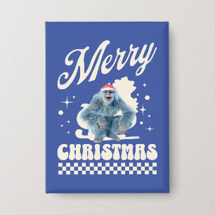 Funny Yeti - Merry Christmas Button