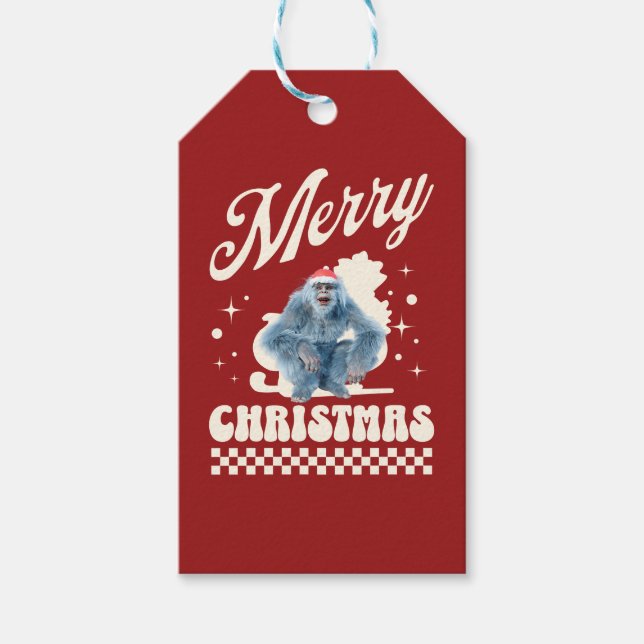 Funny Yeti - Merry Christmas Gift Tags (Front)