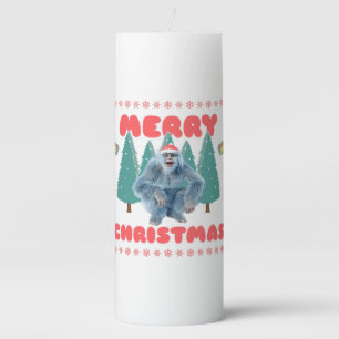 Funny Yeti - Merry Christmas Pillar Candle