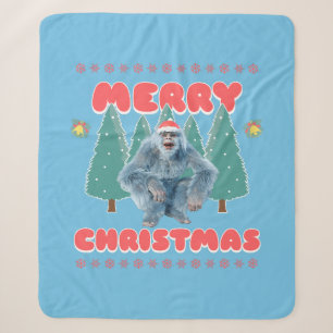 Funny Yeti - Merry Christmas Sherpa Blanket