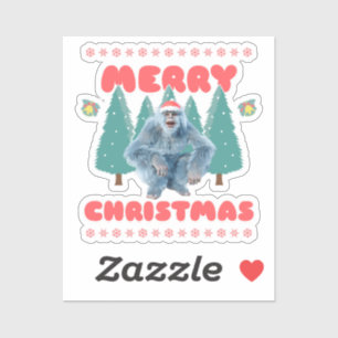 Funny Yeti - Merry Christmas Sticker