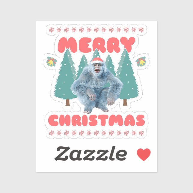 Funny Yeti - Merry Christmas Sticker (Sheet)