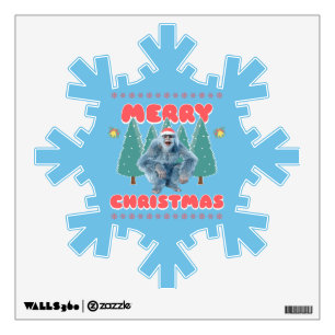 Funny Yeti - Merry Christmas Wall Decal