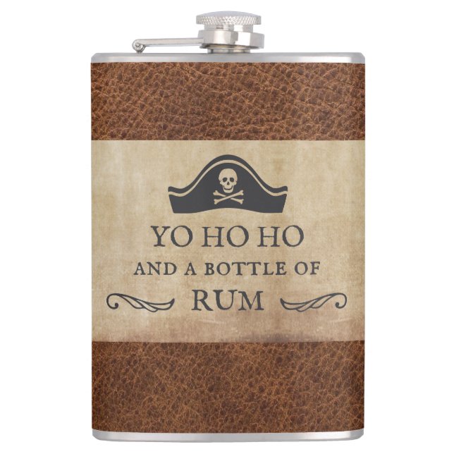 Funny Yo Ho Ho and a Bottle of Rum Pirate Flask (Front)