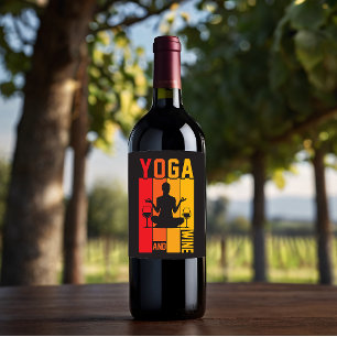 Funny Yoga and Wine Lotus Pose Label