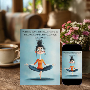Funny Yoga Birthday Card