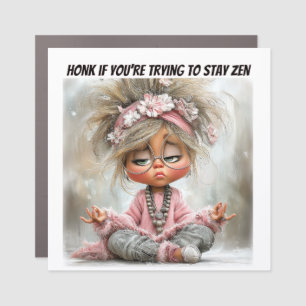 Funny Yoga Car Magnet