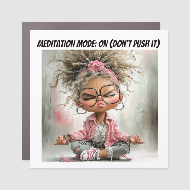 Funny Yoga Car Magnet (Front)