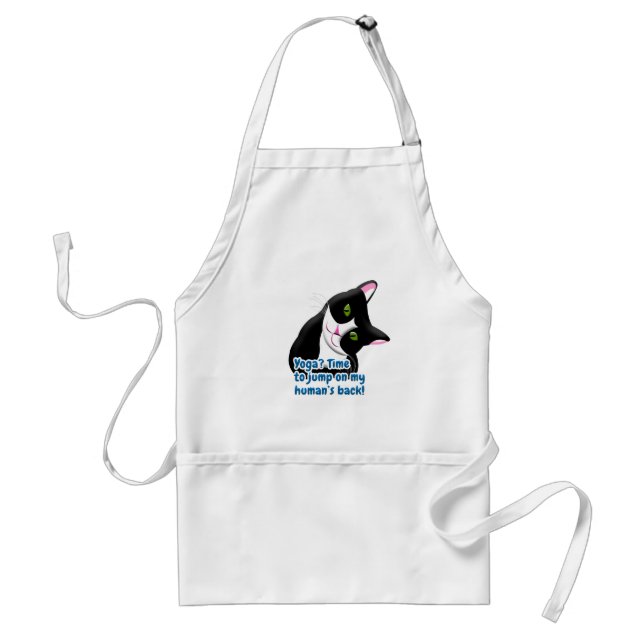 Funny Yoga Cat Adult Apron (Front)