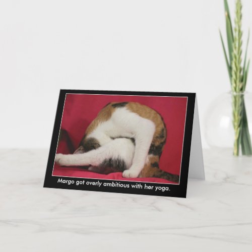 Funny Yoga Cat Birthday Card