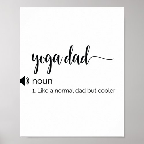 Funny Yoga Dad definition Poster