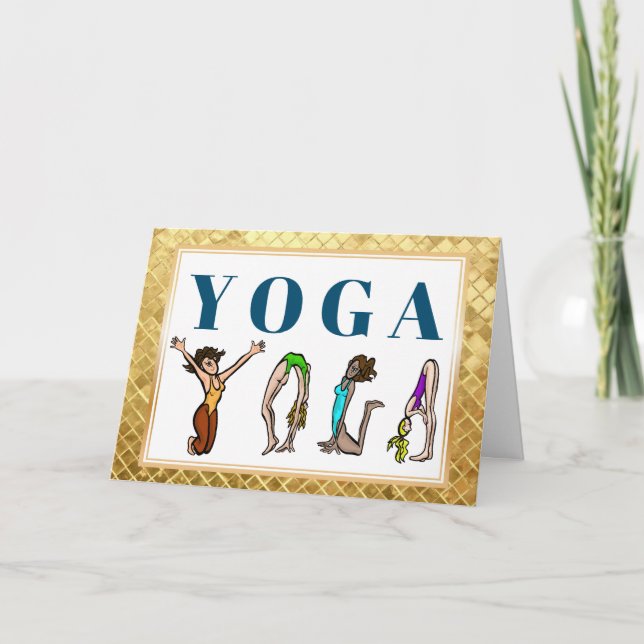 Funny Yoga Day Greeting Card (Front)