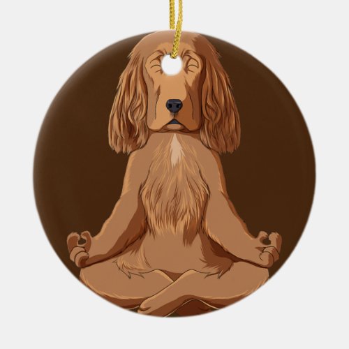 Funny Yoga Dog Cocker Spaniel  Ceramic Ornament