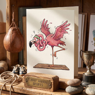 Funny Yoga Flamingo Workout Fail Card