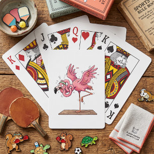 Funny Yoga Flamingo Workout Fail Poker Cards