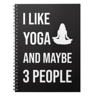 Funny Yoga Gifts Humor Girly Typography Trendy Notebook
