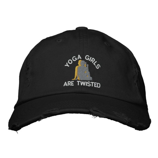 Funny Yoga Girls Are Twisted Embroidered Baseball Cap (Front)