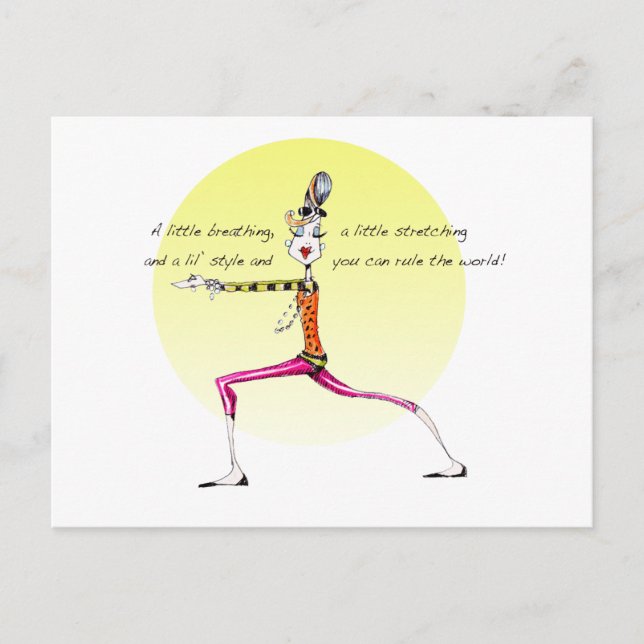 Funny Yoga humor post card suitable for framing (Front)