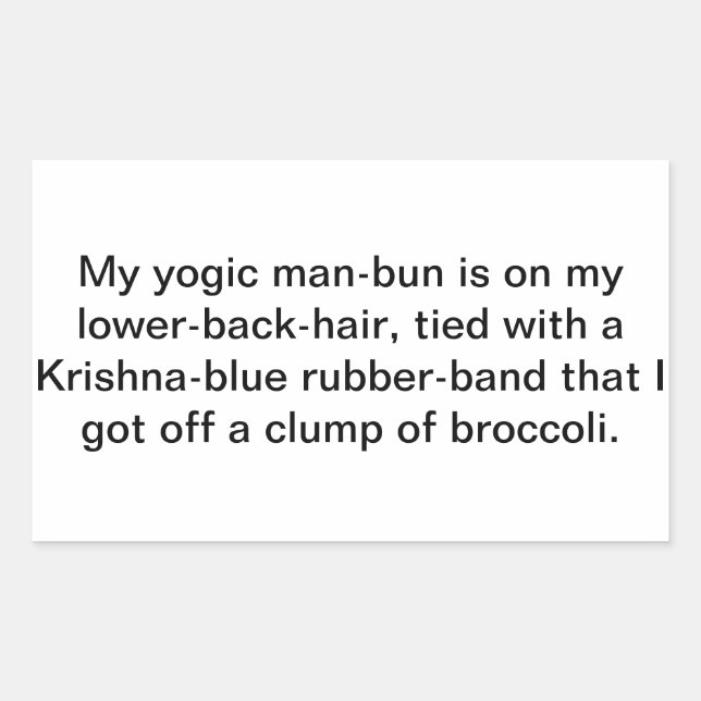 Funny yoga Krishna man-bun Hankamer Artjunkhaus Om Rectangular Sticker (Front)