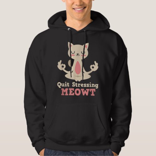 Funny Yoga Lover Gifts For Women _ Cute Cat Yoga M Hoodie