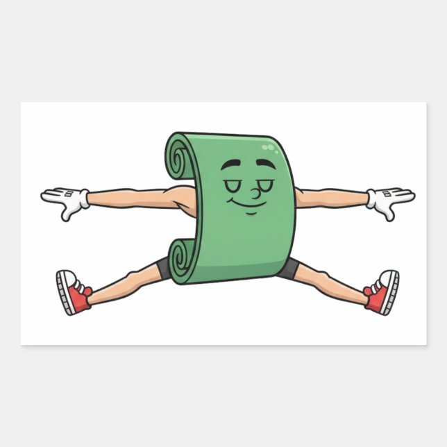 Funny Yoga Mat Cartoon Stretch Sticker (Front)