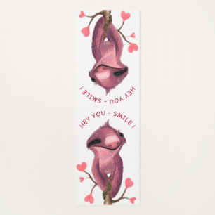 Funny Yoga Mat with Playful Sloth - Custom Text