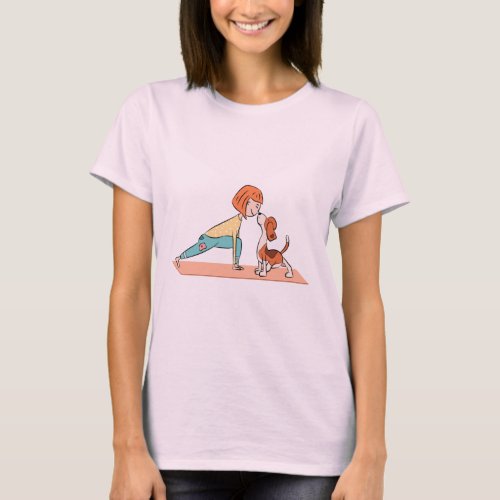 Funny Yoga Pants Dog Meditation T_Shirt