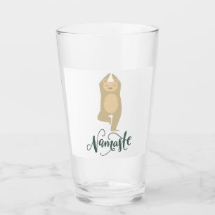 Funny Yoga Pose Bear Glass