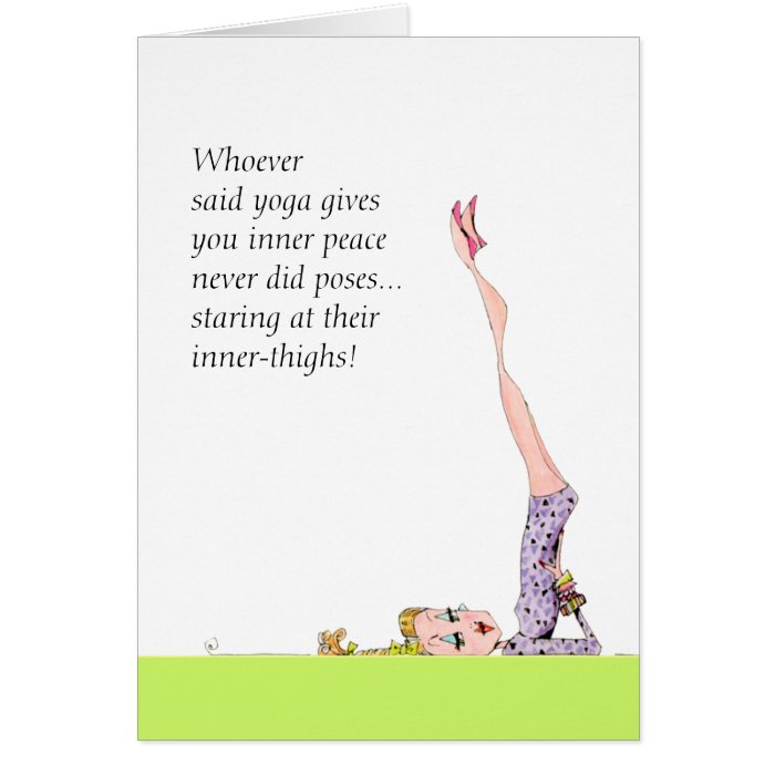 funny yoga pose card suitable for framing