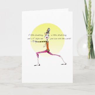 Funny Yoga pose greeting card suitable for framing