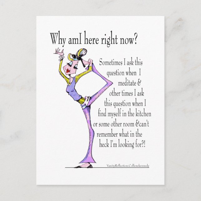 Funny yoga pose, yoga humor postcard (Front)