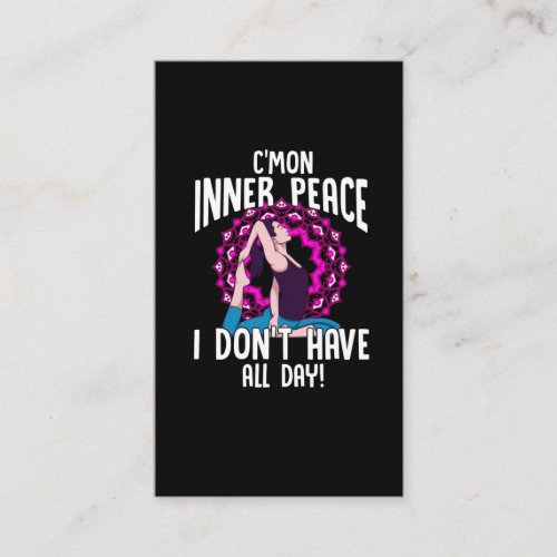 Funny Yoga Quote Girl Meditation Humor Business Card