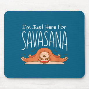 Funny Yoga Savasana Sloth Se Namaste Quote  Mouse Pad