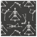 funny yoga skeletons fabric