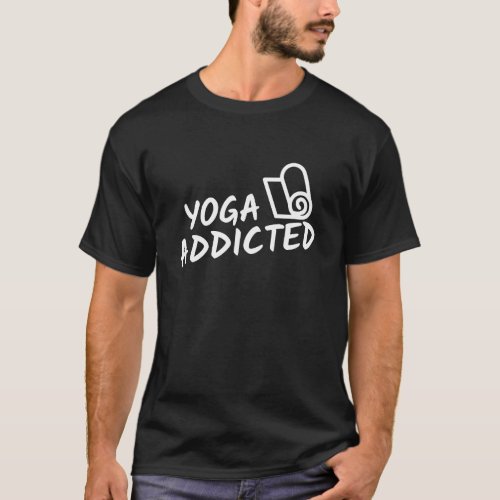 Funny yoga t_shirt design yoga addicted 