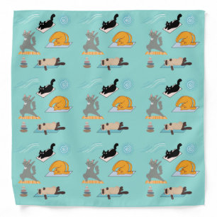 Funny Yoga with Cats Bandana