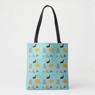  Funny Yoga with Cats Tote Bag