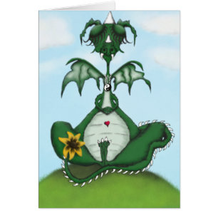 Funny Yogi Dragon Painting Cards