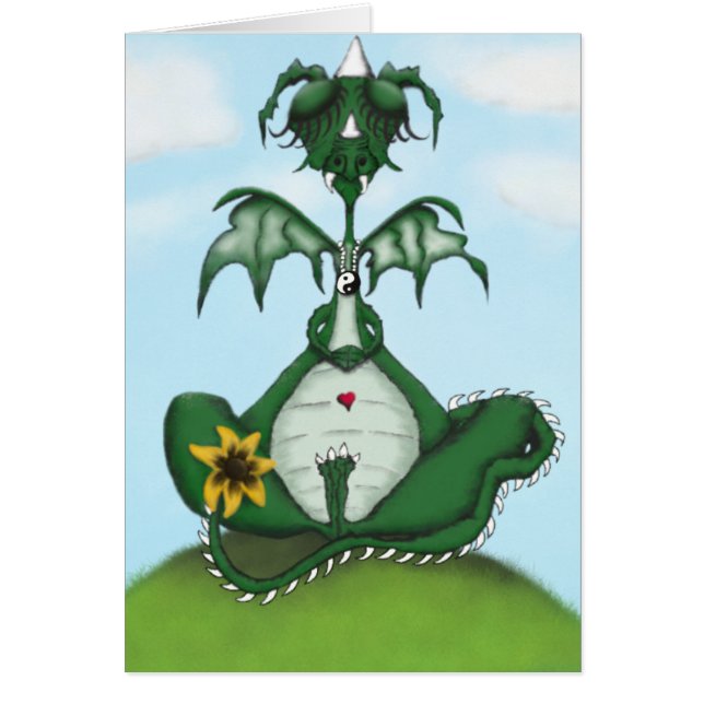 Funny Yogi Dragon Painting Cards (Front)
