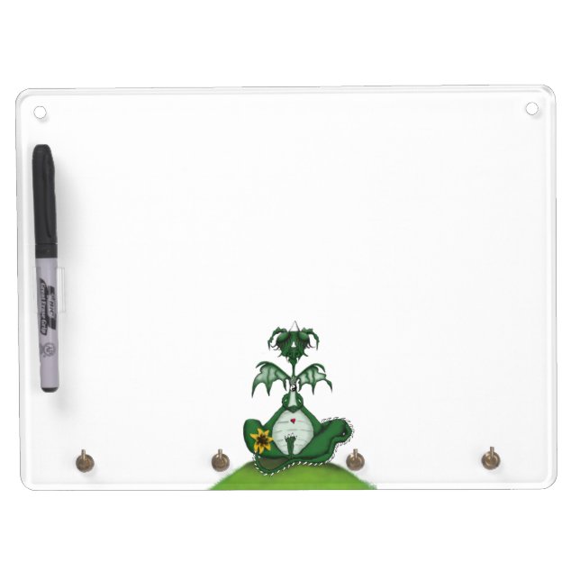 Funny Yogi Dragon Painting Dry Erase Board With Keychain Holder (Front)