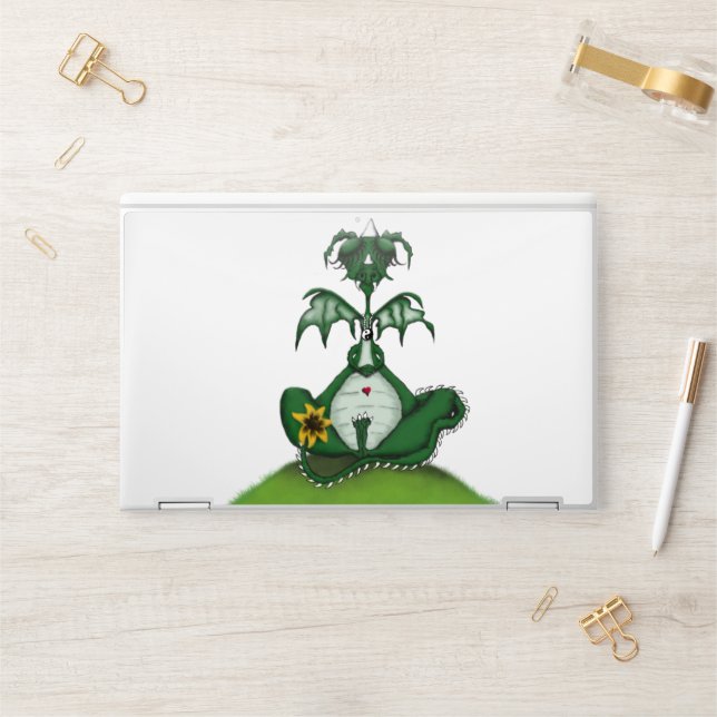 Funny Yogi Dragon Painting HP Laptop Skin (Desk)