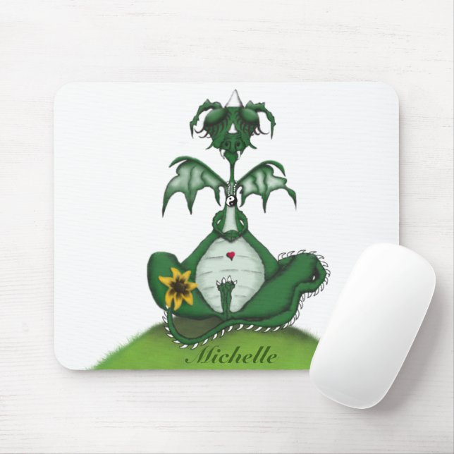 Funny Yogi Dragon Painting Mouse Pad (With Mouse)