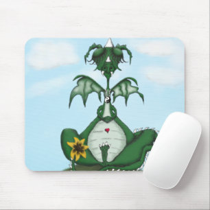 Funny Yogi Dragon Painting Mouse Pad