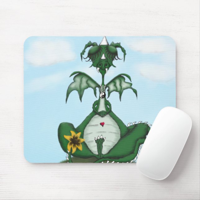Funny Yogi Dragon Painting Mouse Pad (With Mouse)