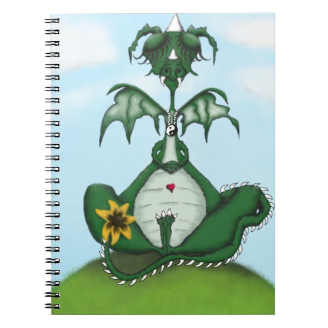 Funny Yogi Dragon Painting Notebook (Front)